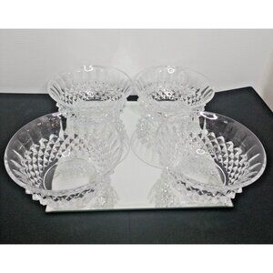 Cristal d'Arques France Maintenon Lead Crystal 5"X2"5Bowl Set of 4 Bowls Excelle
